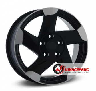 Replica H Re5H 16.0 / 6.5J PCD 5x114.30 ET 50.00 ЦО 66.10 Литой / Черный с полированной лицевой поверхностью