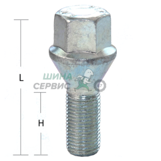 Болт M12x1,5 (56/ 28) hex17 конус цинк (ИТАЛИЯ) 303057Z CF