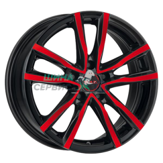 6,5x16/5x112 ET45 D76 Milano Black Red Face
