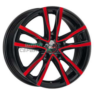 8x18/5x112 ET50 D57,1 Milano Black Red Face