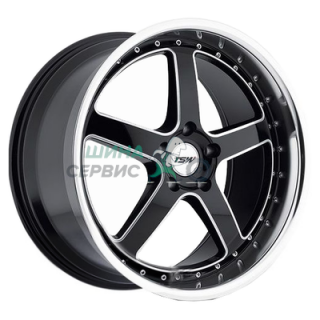 8x19/5x108 ET40 D72 Carthage Gloss Black Mirror Lip Milled Spokes