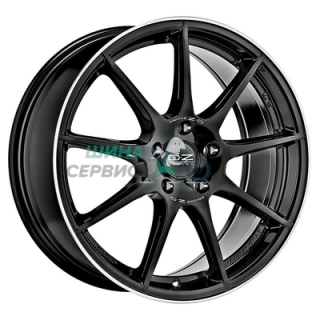 OZ 8x18/5x112 ET45 D75 Veloce GT Gloss Black Diamond Lip Silver Lettering