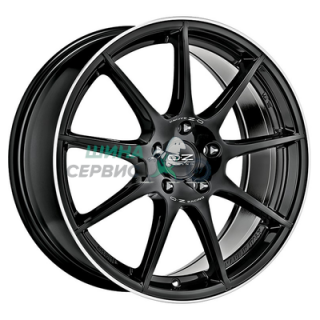 OZ 7,5x17/5x114,3 ET45 D75 Veloce GT Gloss Black Diamond Lip Silver Lettering