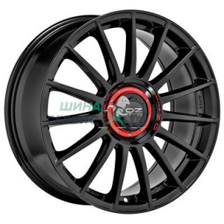 OZ 8x18/5x114,3 ET45 D75 Superturismo Evoluzione Gloss Black + Red Lettering