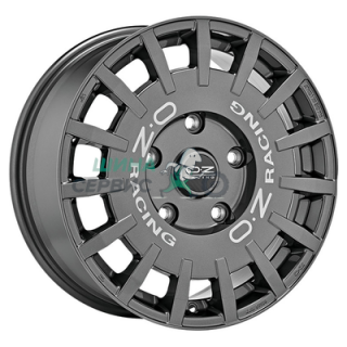 OZ 7x17/5x112 ET48 D75 Rally Racing Dark Graphite + Silver Lettering