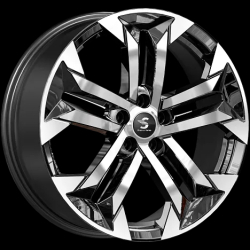 КиК КР015-08 (19_Geely Tugella) 7,5x19 5x108/46 d 63,35 (Diamond Black Black Gris) Арт.82135