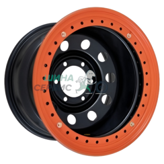 Off-Road Wheels 8x16/6x139,7 ET-19 D110 Тойота Ниссан с бедлоком (оранжевый) Черный